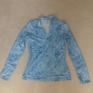 CALIA by Carrie Underwood Light Blue Patterned Long Sleeve Top